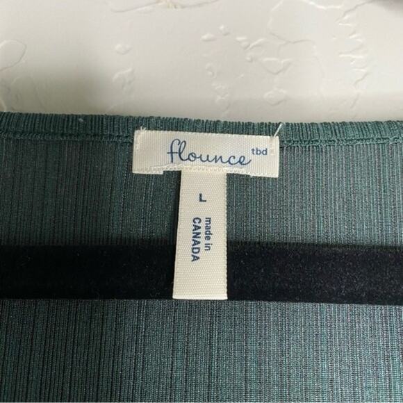 Flounce Emerald Green Kaftan Blouse Large - Picture 5 of 8